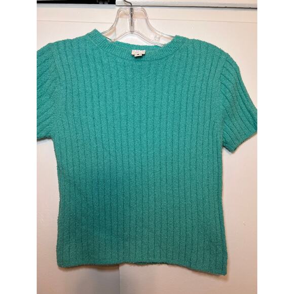 Ron Herman LA Cropped Knit Turquoise Blue Small Crop Shirt Brand new small - Picture 1 of 3